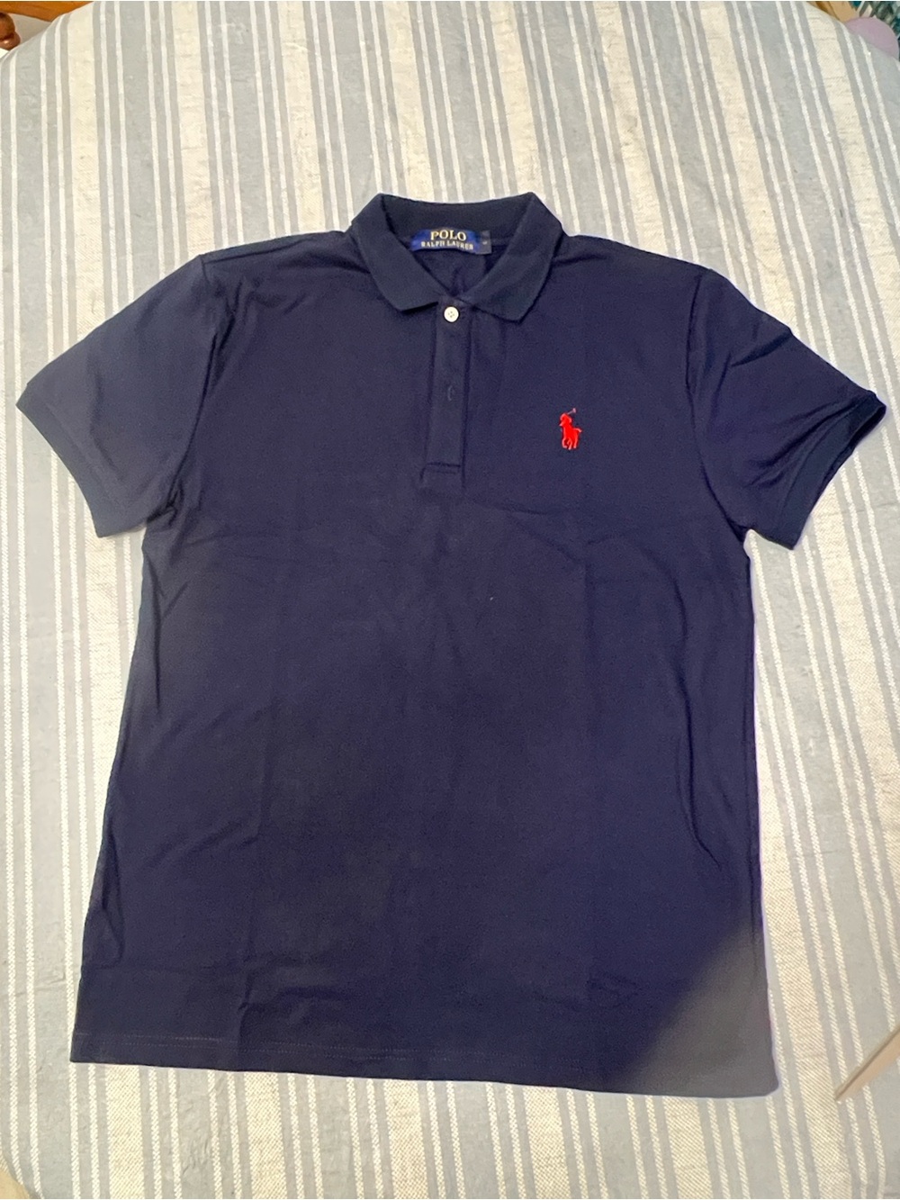 Polo by Ralph Lauren Navy Polo with Red Pony Embroidery